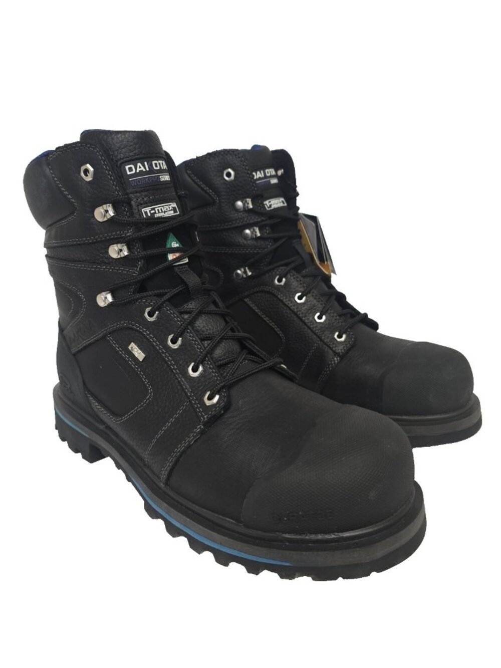 DAKOTA Men's 8" 557 Steel Toe Comp Plate HD3 Vibram Work Boots Black Size 14M